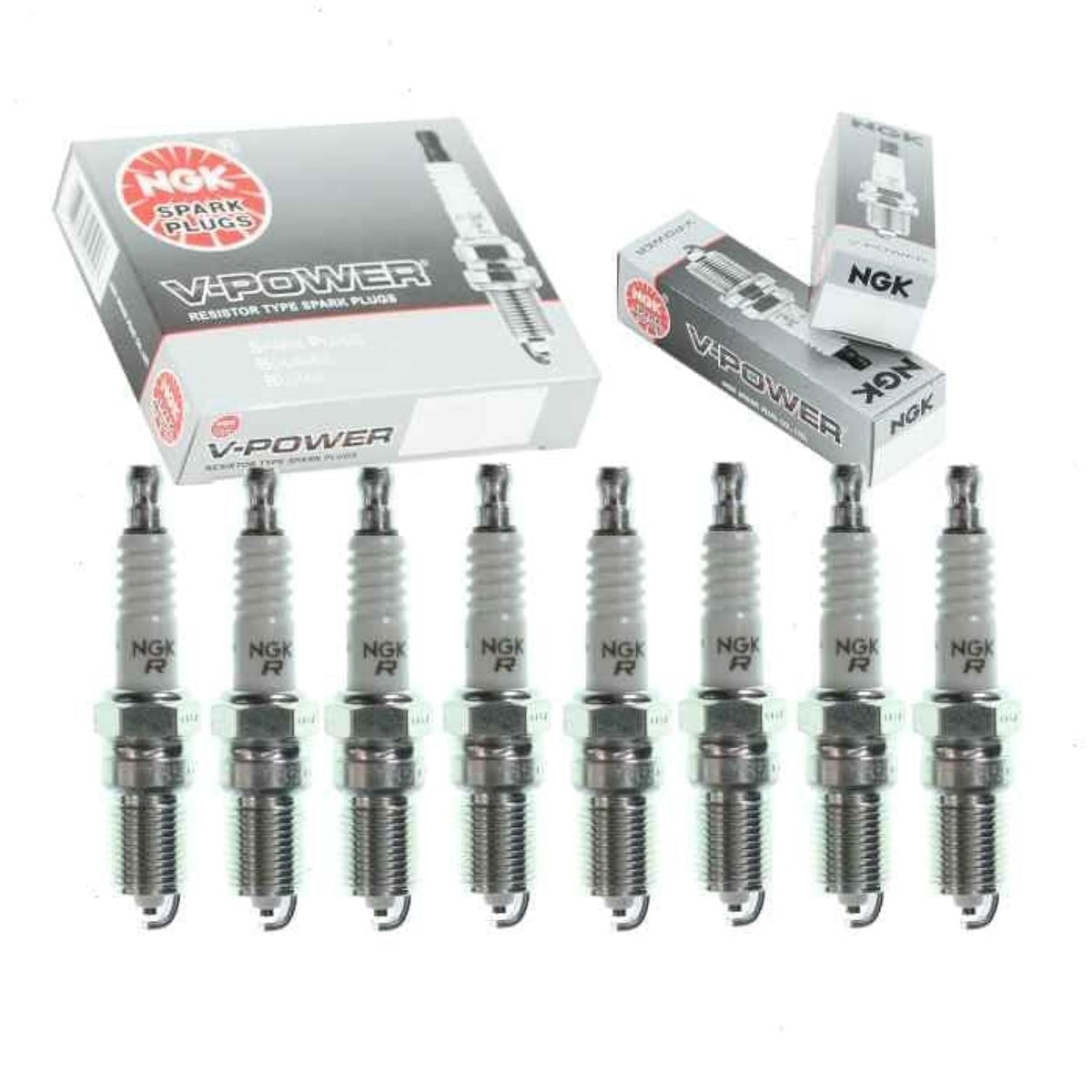8 pc NGK V-Power Spark Plugs compatible with GMC Sierra 1500 4.8L 5.3L 6.0L 6.2L V8 1999-2013