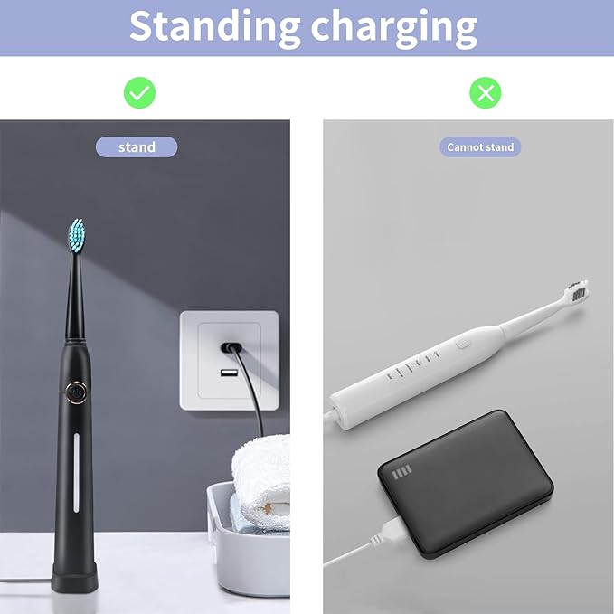 Charger Base for Bitvae/Fairywill / 7AM2M AM105/AM110 Electric Toothbrush (Not for 7AM2M AM100 AM101 AM103), Replacement Charger for Electric Toothbrushes Charged with USB Data Cables(White)