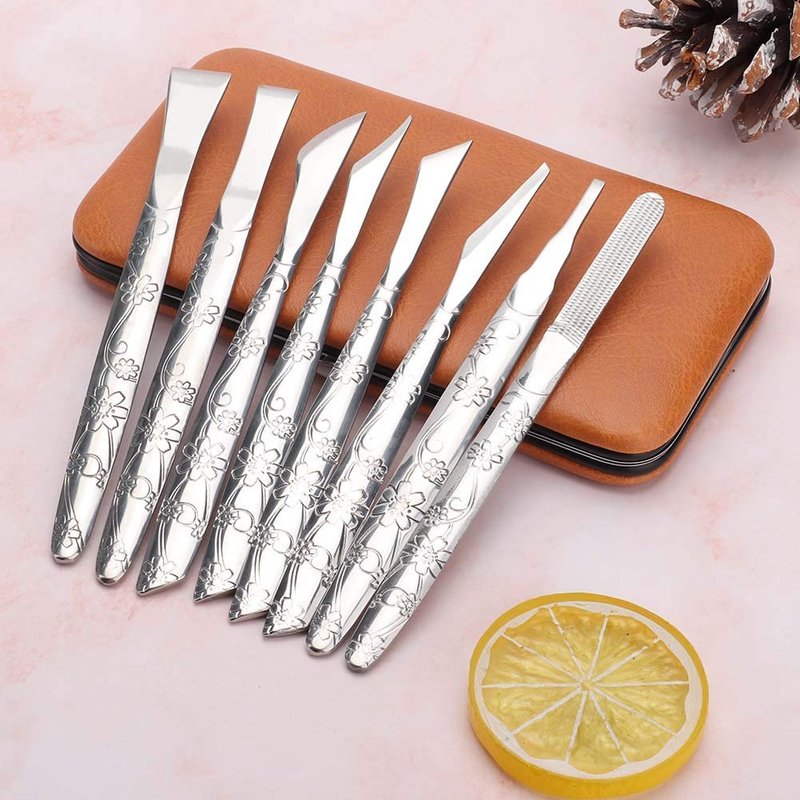 Footstep Horny Tool, Remove 8 Pcs of Stainless Steel Foot File Horny Remover Foot Calluse Shaver Pedicure Tool Set, Foot Skin Planer Foot Stone Foot Board