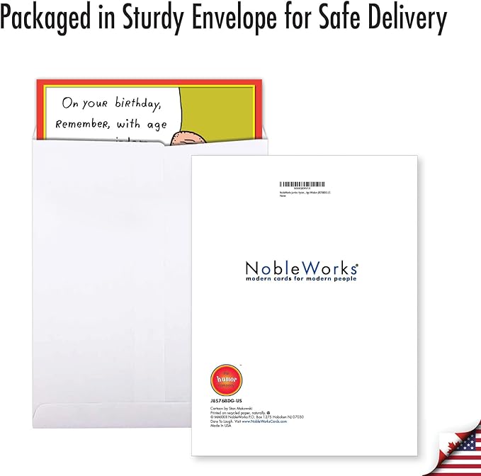 NobleWorks Jumbo Hysterical Birthday Greeting Card From Us 8.5 x 11 Inch with Envelope (1 Pack) Oversize Jumbo Bday Age Wisdom J8576BDG-US
