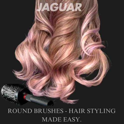 Jaguar T400 Thermal Round Hairbrush 80mm – Large Boar & Nylon Bristle Blow-Dry Brush for Volume, Smoothness & Shine – Heat-Retaining Barrel for Fast Styling – Professional Brush for Thick, Long Hair