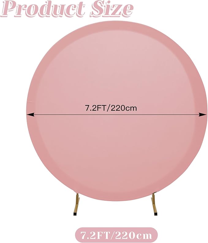 7.2FT Backgrounds Circle Arch Backdrop Cover, Round Arch Backdrop Cover, Round Balloon Arch Cover for Party, Wedding, Birthday Decorations