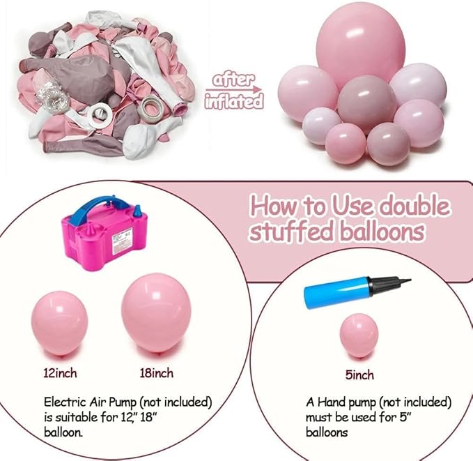 Dusty Pink Balloon Garland Double Stuffed Baby Light Pink Balloon Arch Kit Latex Pastel Balloons for Boho Wedding Baby Shower Birthday Princess Party Decoration
