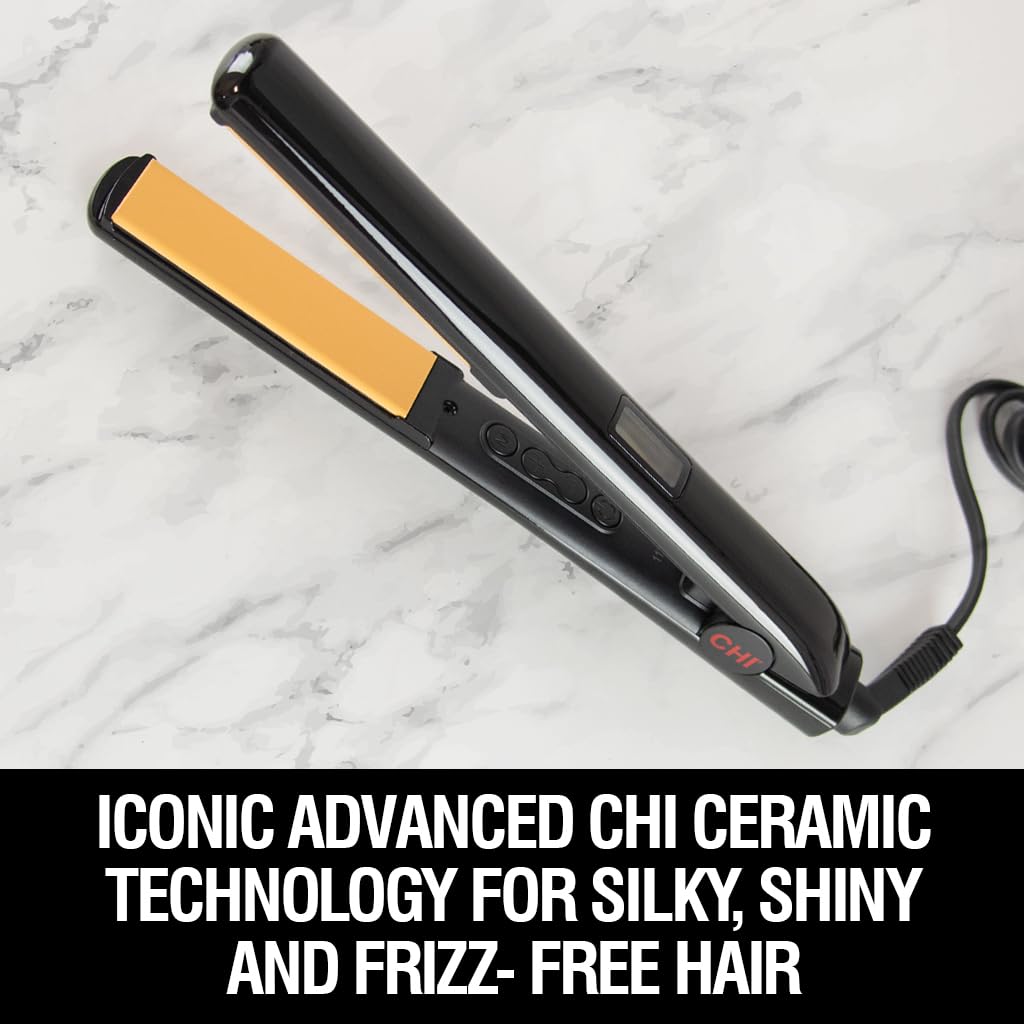 CHI Original Digital Ceramic Hair Straightener 1″ Flat Iron, Professional Tourmaline Hairstyling Tool for Smooth Frizz-Free Hair, Adjustable Digital Temperature Display, Salon-Quality Results