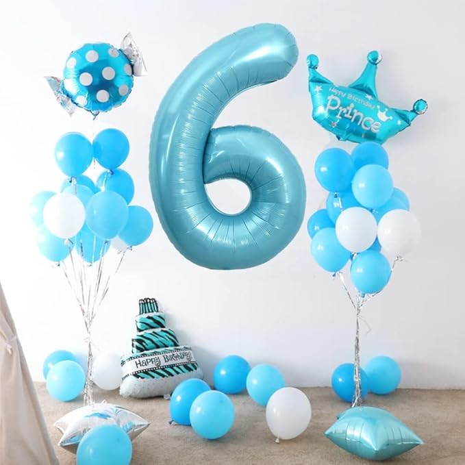 Pearlescent Blue Number 1 Balloon for First Birthday 40 Inch, 1st One Number Balloons Birthday Decorations for Girl Boy Toddler Baby