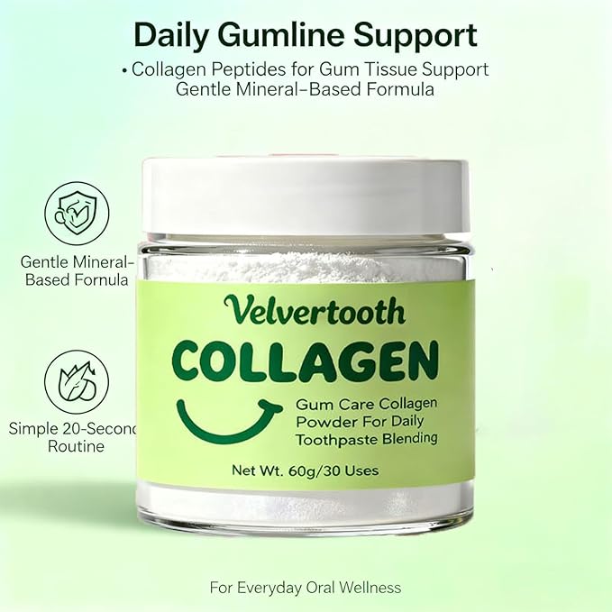 Collagen Strengthening Collagen Powder, Collagen Powder for Gums, Daily Gum-Line & Enamel Support Formula for Brighter Smile, Reduced Sensitivity & Healthier Gums (1)