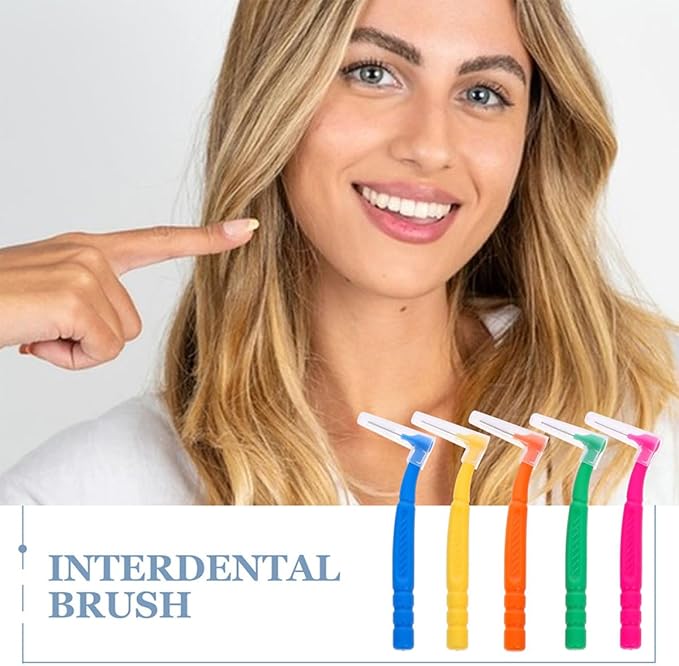 Interdental Brushes 30pcs Multi-Color Manual Compact Toothbrush Set for Orthodontic Braces Cleaning Portable Ergonomic Floss Brush for Dental Care