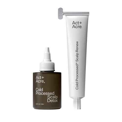 Act+Acre Cold Processed Vitamin E Scalp Detox Oil and BHA Salicylic Acid Exfoliator - For Dandruff and Dry Itchy Scalp - Hair Growth Treatment for Thinning Hair - Exfoliating Mask for Itch