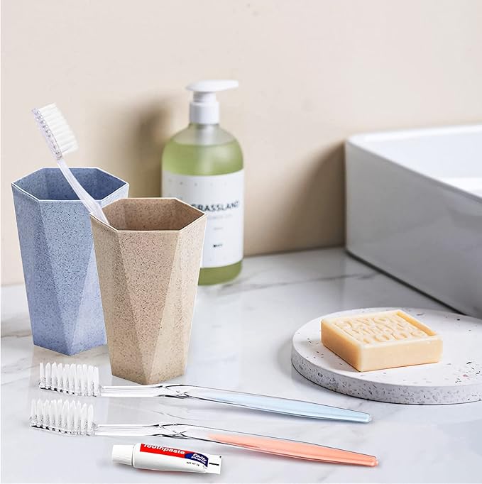 HQSLsund 30 Pack Disposable Toothbrushes with Toothpaste, Individually Wrapped Bulk Medium Soft Bristle Tooth Brush Manual Travel Toothbrush Kit Bulk, White, 0.5 kilograms