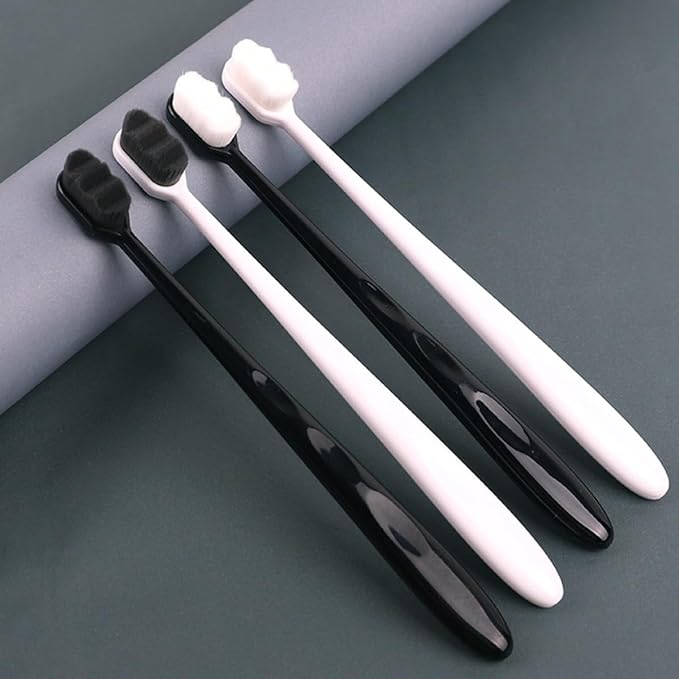 2PCS Wave Bristle Plastic Handle Toothbrushes Portable Travel for Home Camping Lightweight Soft Manual Brushes with Comfortable Grip