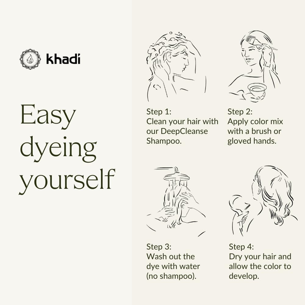khadi MAHOGANY Natural Hair Color - Hair Color for a velvety, earthy red to intense dark red-brown - 100% herbal & natural - 3.5 oz