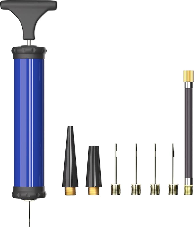 HDNNC Portable Ball Pump, Air Pump with 4 Needles 2 Nozzle 1 Extension Hose Great for Basketball Football Volleyball Soccer