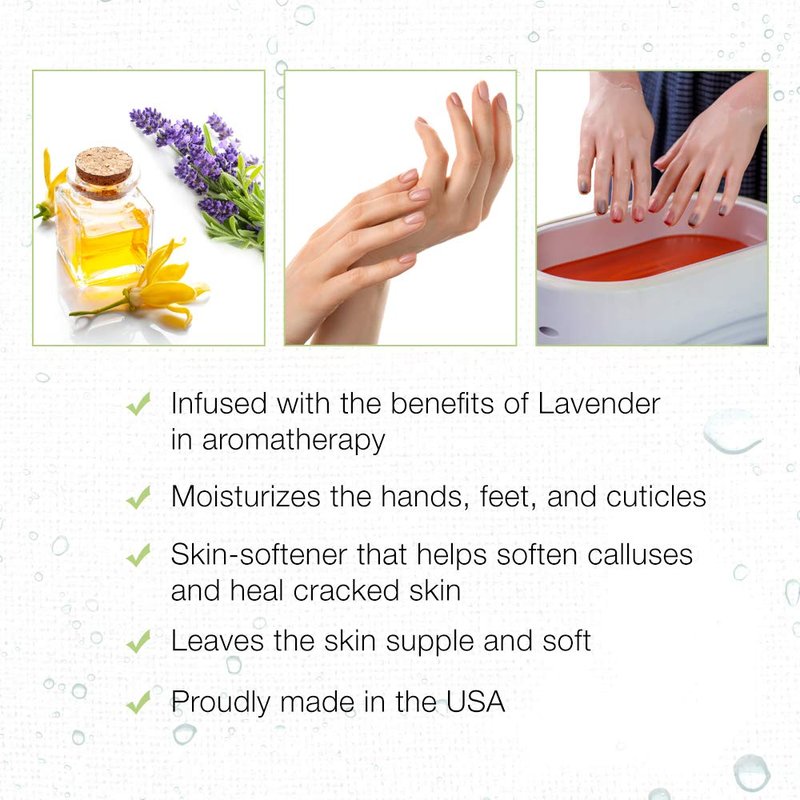 Clean + Easy Calm Lavender Paraffin Wax, Deeply Hydrating Moisturizing for Hand and Feet, Spa-Grade Treatment for Dry Skin, 475 ml