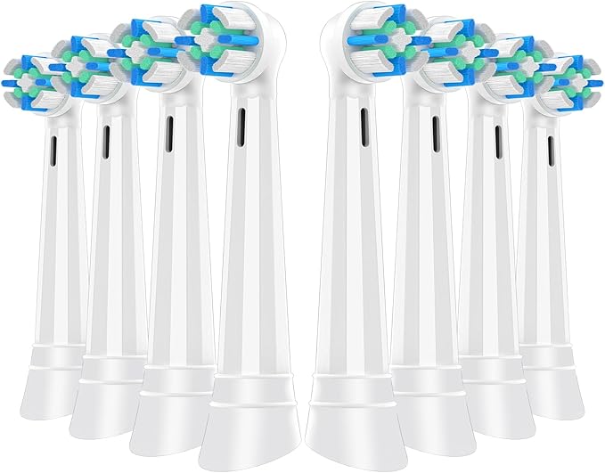 8 Count IO Replacement Heads Compatible with Oral B IO 2/3/4/5/6/7/8/9/10 Series Electric Toothbrushes, Medium Softness Brush Heads Compatible with Oral B iO for Teeth and Gums Care White
