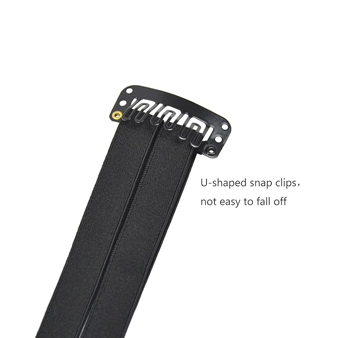 2 Pcs Facelift Bands with Clips Invisible Face Stretching Lifting Strap Adjustable Elastic Band Face Slimming Band (24cm Black Double Bands)