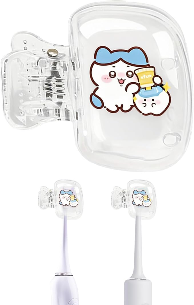 Upgrade Travel Toothbrush Head Covers Toothbrush Protector Cap Brush Pod Case Protective Portable Plastic Clip for Household Travel, Bathroom, School, Camping, Business (J, 4 Pack)