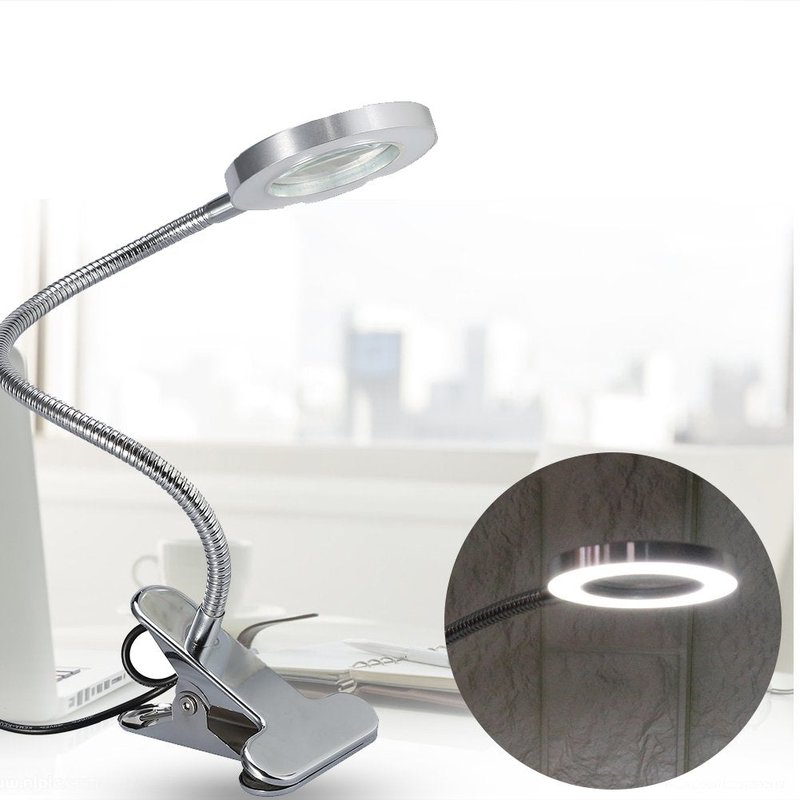Magnifying Lamp, Portable Clip Permanent Makeup Tattoo Reading 2.5 Times Magnifier Magnifying USB Light Lamp for Makeup Lip Eyebrow Permanent Tattoo Skincare Beauty Reading Working Study