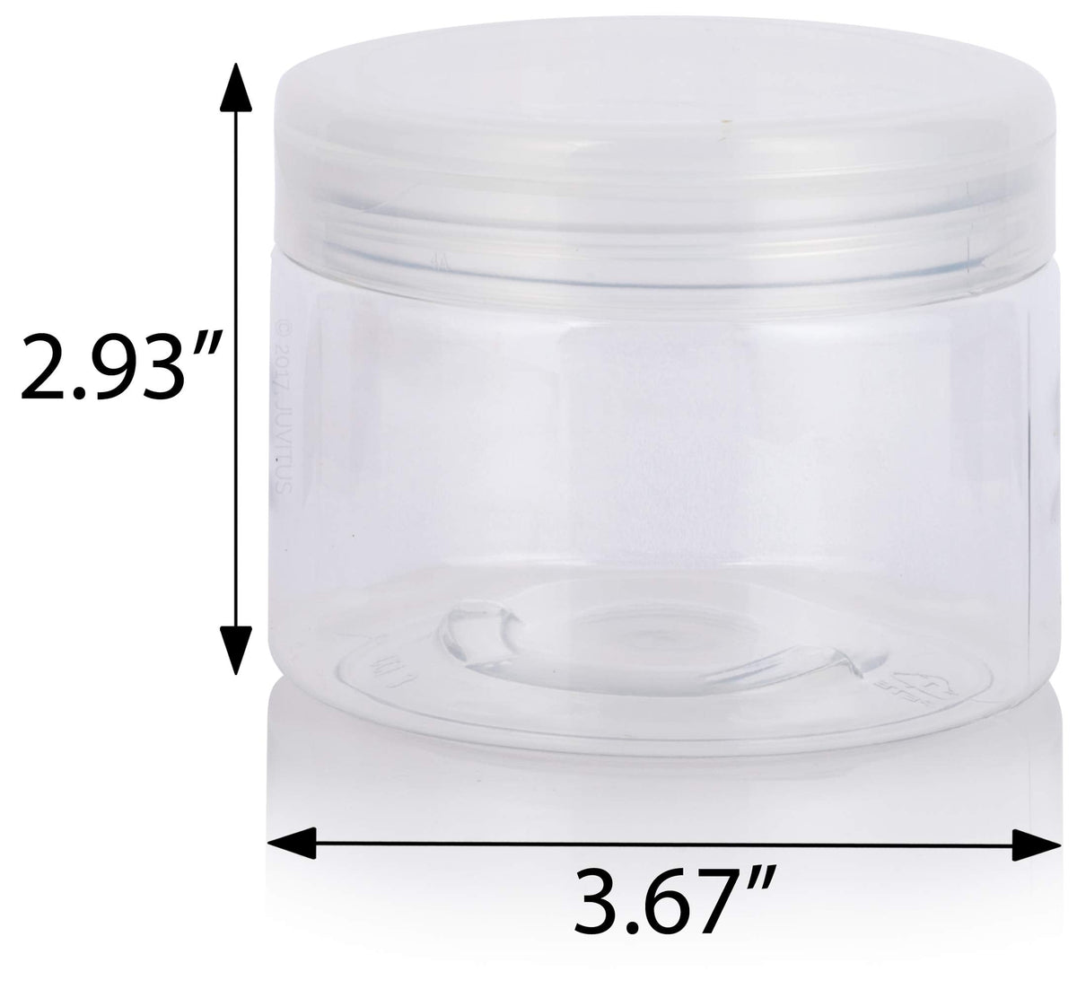 12 oz Clear PET Plastic Jar with Clear Natural Flip Top (12 Pack) + Spatulas