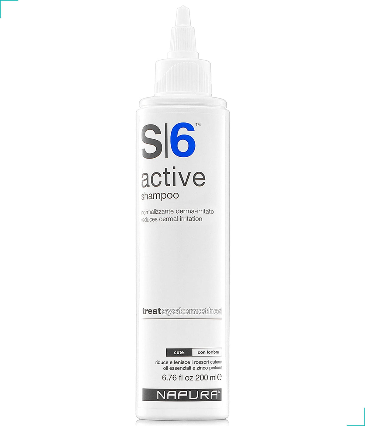 NAPURA S6 Anti Dandruff Shampoo with Tea Tree Oil, 1% Zinc and 1% Salicylic Acid - Natural Itchy Scalp Treatment (6.76 fl oz) for Men and Women