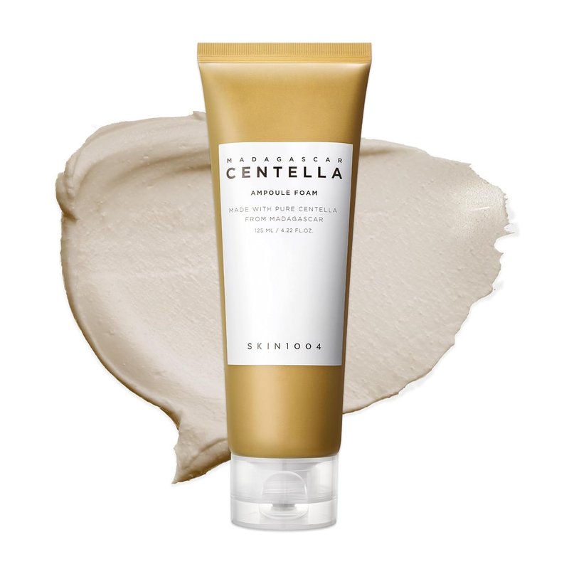 SKIN1004 Madagascar Centella Ampoule Foam, 4.23 fl.oz, Korean Face Cleanser & Makeup Remover with Centella Asiatica, Gentle Daily Cleanser for Soft Skin, Korean Skin Care