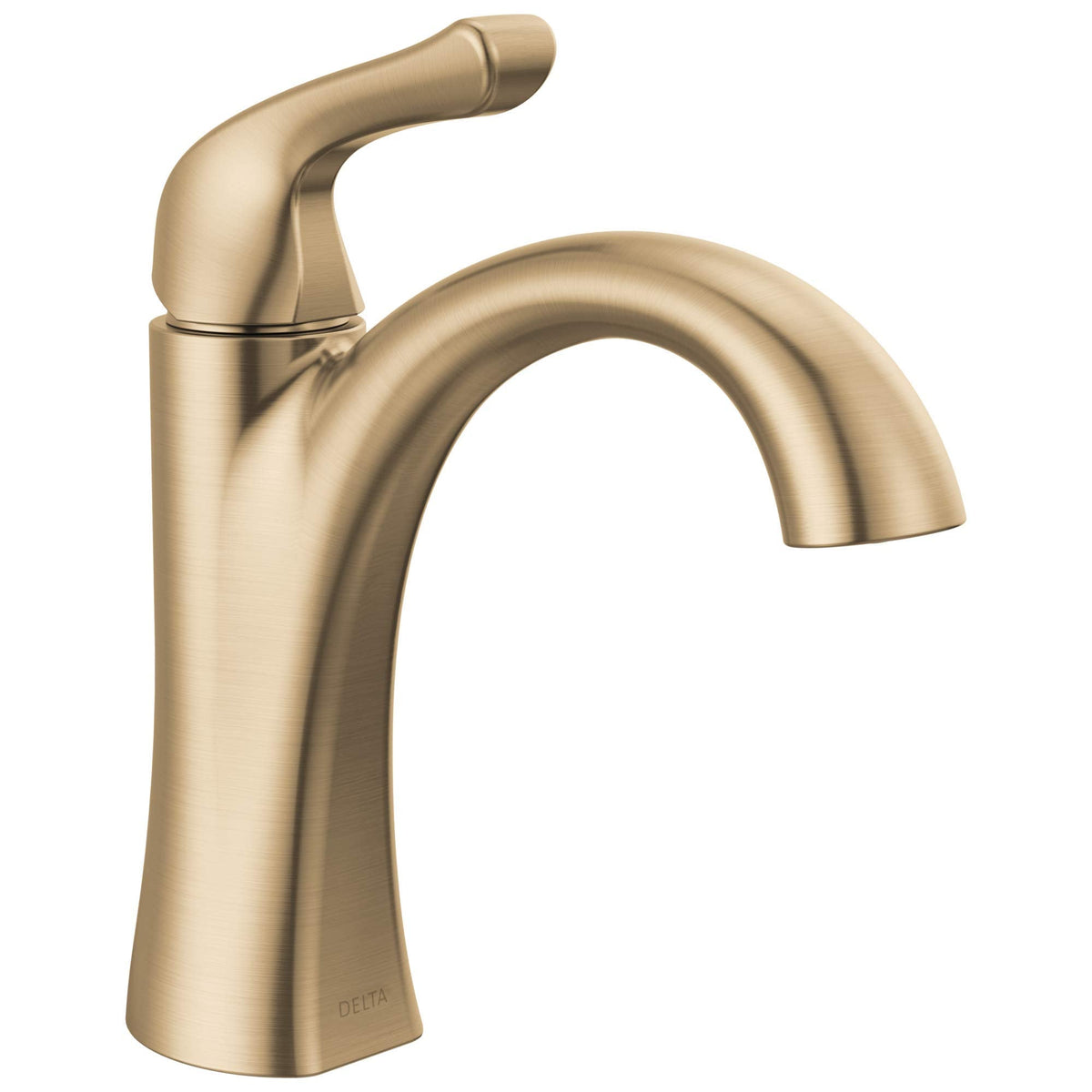 Delta Arvo Brushed Gold Bathroom Faucet 1 Hole, Single Hole Bathroom Sink Faucet for Vanity, Push-Pop Drain Assembly, Champagne Bronze 15840LF-CZ