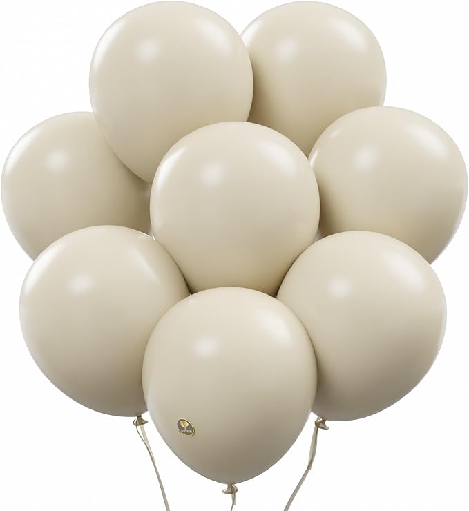 AFTERLOON® Biodegradable Balloons 24 pcs Sand White 12 Inch, Matte Color Thickened Extra Strong Latex Helium Float, Multicolor Colorful Bulk Color ballon baloon Globos Para Decoration De Fiestas Kids