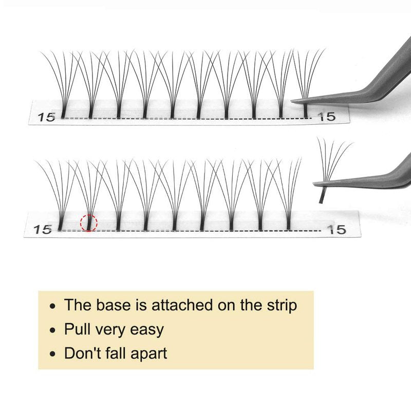 Premade Volume Eyelash Extensions 5D-D-0.10-17 Long Stem Premade Fans Eyelash Extensions .07 .10 Premade Volume Fans Volume Lash Extensions C D Curl(5D-D-0.10,17 mm)