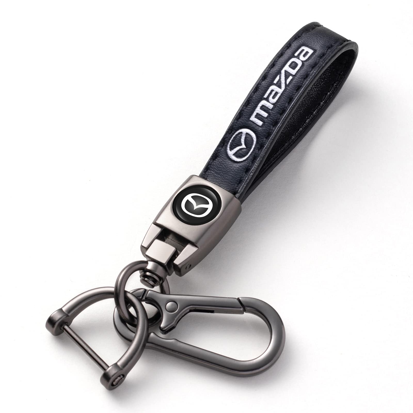 GshionLyfe Car Keychain Keyring Fit Mazda M2 M3 M5 M6 MX5 RX7 RX8 A8 CX9 MX6 R3 CX-5 CX-7 CX-8, Leather Keychain Lanyard for Car