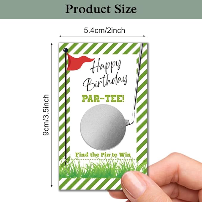 Haizct 50 Pack Happy Birthday Theme Scratch Off Game, Scratch Card for 18th Birthday Party Lottery Group Game, 18th Gifts for Golf Lover, Raffle Tickets, Baby Shower