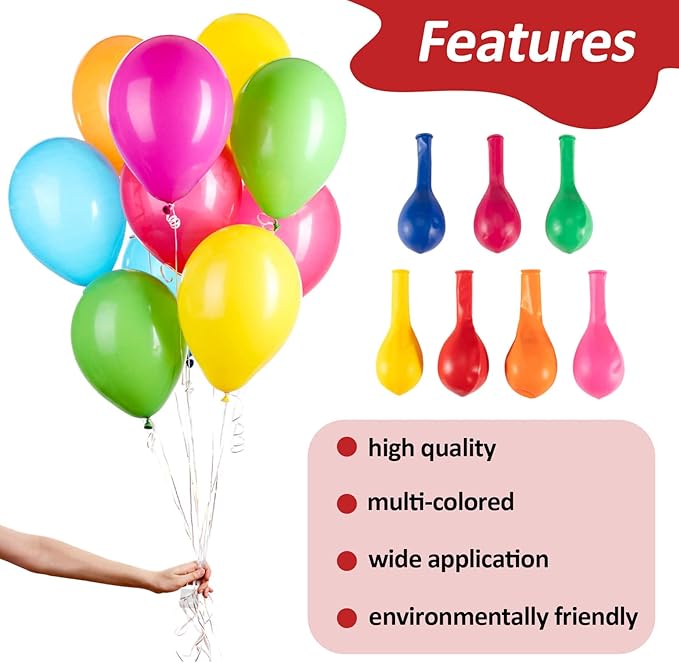 MAQIHAN 100pcs Balloons Assorted Colors - Globos Para Decoracion De Fiestas Balloons for Birthday Party Ballons Decoration Latex Balloons Colorful Baloons Blow up Balloon Bulk 12 Inch Arch Kit