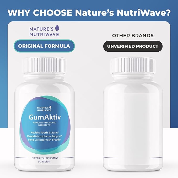 GumAktiv Oral Health Supplement – 3.5 Billion Probiotics, Supports Natural Oral Balance, Cleanses Mouth, Promotes Healthy Gums & Teeth, Non-GMO, Gluten-Free | 30 Tablets, 3 Month Supply