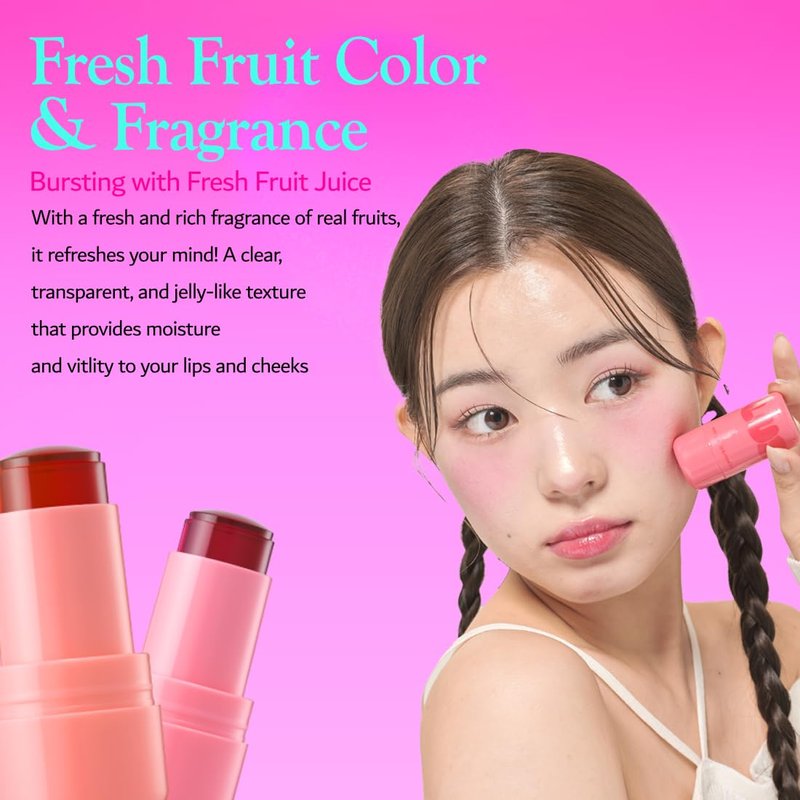 Elensilia Plush Water Jelly Lip & Cheek Tint – Grape Queen, 10g (0.35oz) | Lightweight & Buildable Tint for a Natural, Fresh Glow