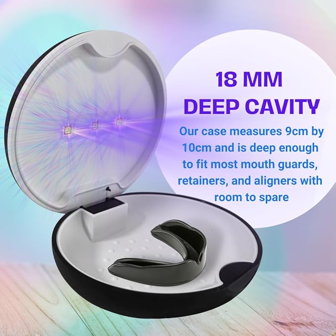 UVC Retainer Case, TARE Case, Compatible with Invisalign, Mouth Guard Case, Dental Braces Case Slim Battery Powered, Aligner (Black)