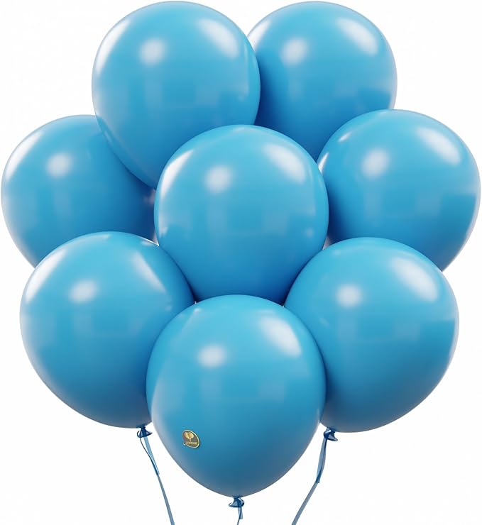 AFTERLOON® Biodegradable Balloons 24 pcs Light Blue 12 Inch, Matte Color Thickened Extra Strong Latex Helium Float, Multicolor Colorful Bulk Color ballon baloon Globos Para Decoration De Fiestas Kids