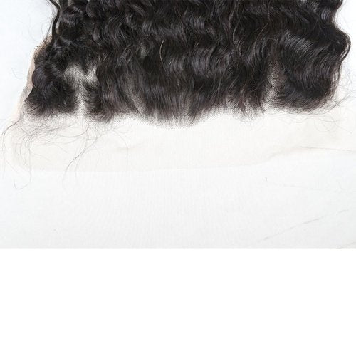 13x6 Lace Frontal Transparent Lace 100% Unprocessed Brazilian Virgin Human Hair Lace Closure Pre Plucked with Baby Hair Natural Black Color (13x6,Deep Wave, 14 Inch)