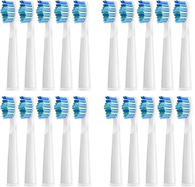 Replacement Electric Toothbrush Head Bristle Brush Refill,Compatible for Fairywill FW-D1/FW-D3/FW-D7(20 PCS WT)