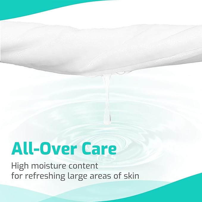 SUNKISS Trustplus Wet Wipes for Adult No Rinse, Extra Large 8”x12” Body Cleaning Washcloths for Elderly Incontinence & Cleansing, Unscented, 800 Count (16 Packs of 50)