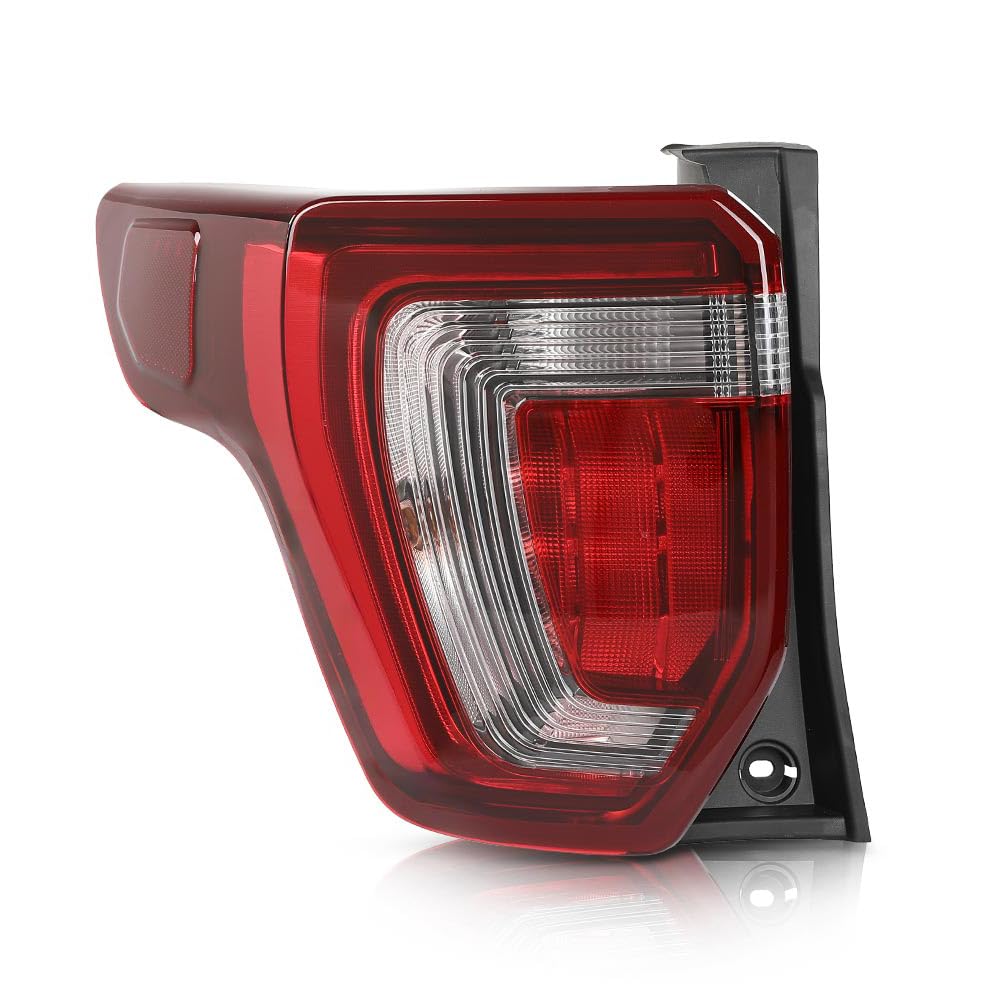 G-PLUS Rear Tail Light Brake Lamp Assembly Fit Ford Explorer 2016 2017 2018 2019 W/Wiring Harness & Bulbs Left Side, Clear & Red