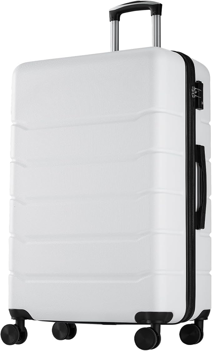 NEWBULIG 20 Inch Carry on Luggage, Lightweight Expandable Rolling Suit Case with TSA Lock, Hard Shell ABS Suitcase with Double Spinner Wheels, White
