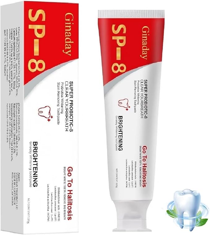SP-8 Probiotic Toothpaste, Fresh Breath Deep Cleaning Care Ultra Whitening SP-8 Toothpaste. (1Pcs)