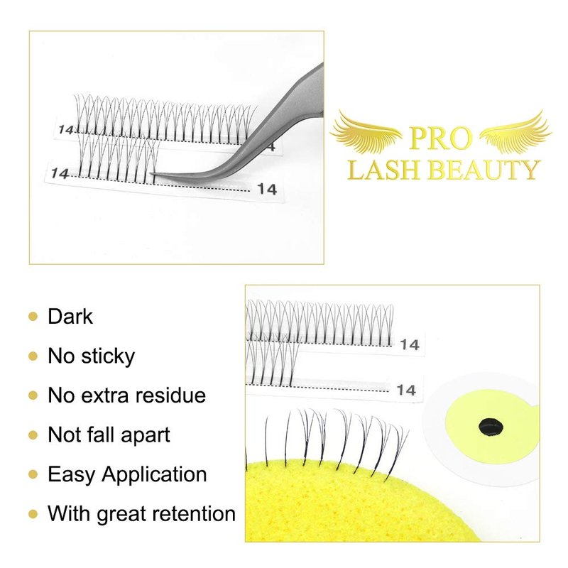 Premade Volume Eyelash Extensions 5D-D-0.10-17 Long Stem Premade Fans Eyelash Extensions .07 .10 Premade Volume Fans Volume Lash Extensions C D Curl(5D-D-0.10,17 mm)