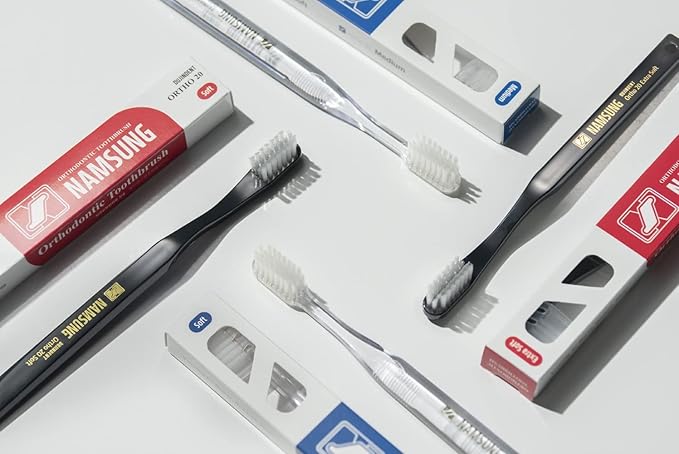 Orthodontic Toothbrush for Braces [6 Packs][Made in Korea] V Trim Cutting American Bristles Braces Toothbrush for Brackets and Wires Cleaning (Ortho Compact 20 Extra Soft, 6 Pack)