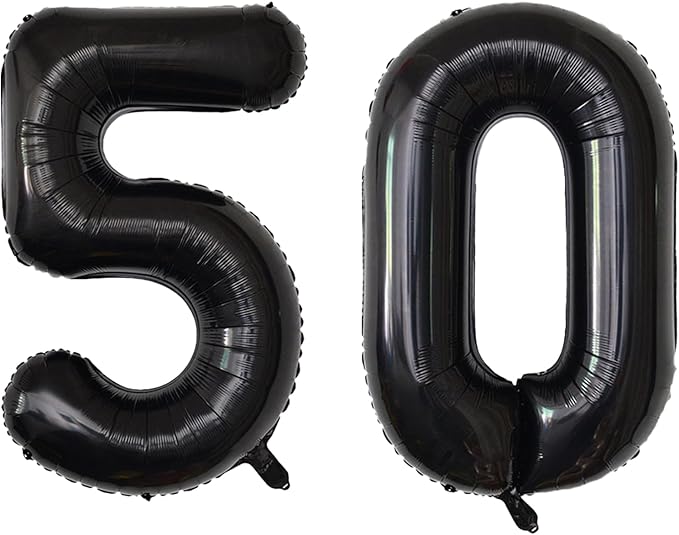 Number Balloons Black Party Balloon - Giant Number 10 Balloon, 40 Inch Large Balloon for Birthday Decorations, Black Party Supplies for Men Women