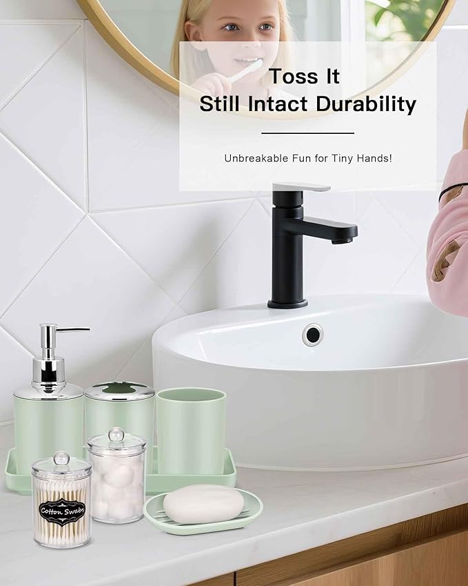 IMAVO Green Bathroom Accessories,Non Slip Super Absorbent Rugs and Waterproof Shower Curtain with Hooks,Complete Bathroom Set for Bathroom Décor