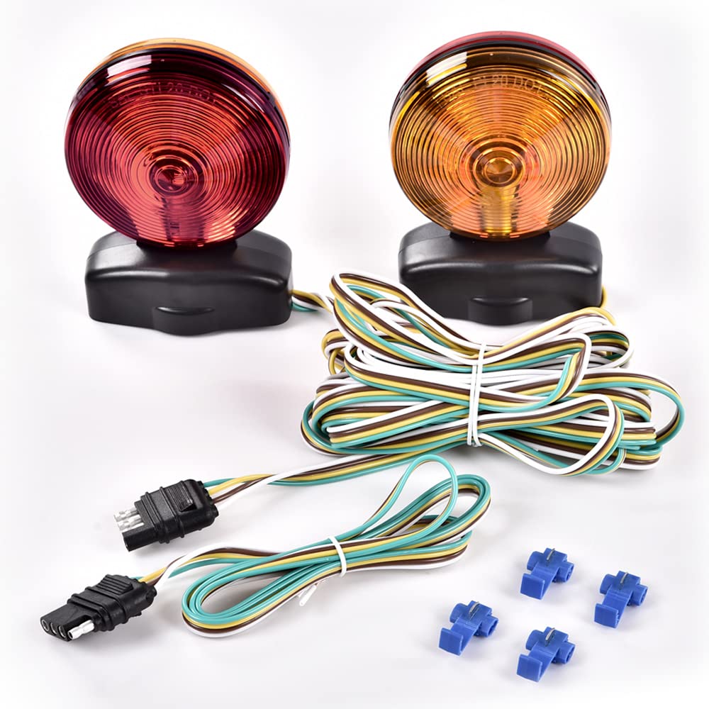 G-PLUS Universal LED Magnetic Trailer Lights,Turn Brake Running Lights Compatible with Trailer RV Boat Truck Car Bike Tow Dolly,