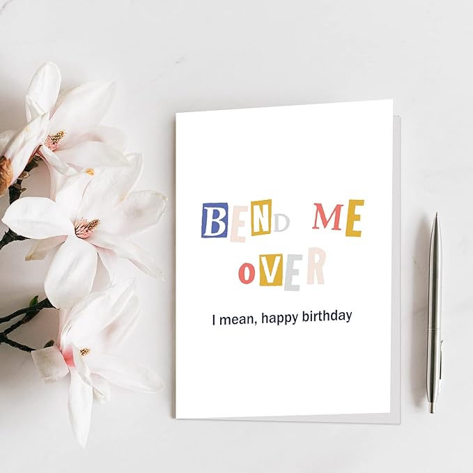 Qiliji Naughty Birthday Card for Him, Funny & Happy Birthday Card for Her