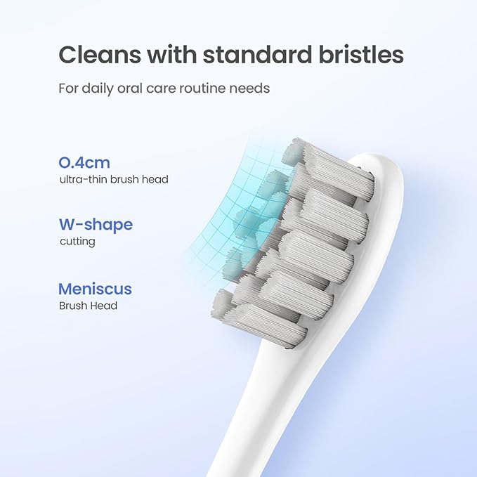 GTHUNDER 8Pcs Electric Toothbrush Heads Suitable for Oclean.with Hygienic Caps,Vacuum-Packed.Fits Adapted for All Oclean Models x pro Elite, X, X Pro,Flow,F1,Air 2(White)