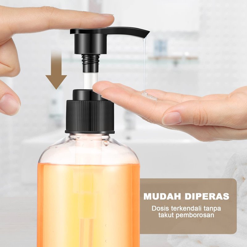 Gandeer 8 Pcs Plastic Pump Bottles Empty Lotion Bottle with Pump Refillable Dish Soap Dispenser Portable Hand Soap Dispenser Shampoo Lotion Container for Oil Liquid Soap(Clear,16 oz)