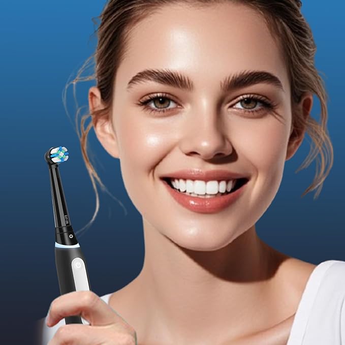 8 PCS Brush Heads Compatible with Oral B iO 2 3 4 5 6 7 8 9 10 Series Electric Toothbrush, Replacement Heads Compatible with Oral B IO (Black/White)