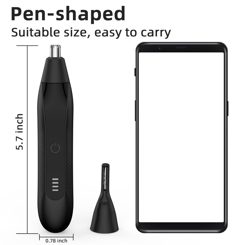 Setonia Nose Hair Trimmers for Men,Rechargeable Eyebrow Trimmer 2 in 1 Painless Multifunctional Ear and Nose Hair Trimmer with Dual Edge Blades Portable Design R002